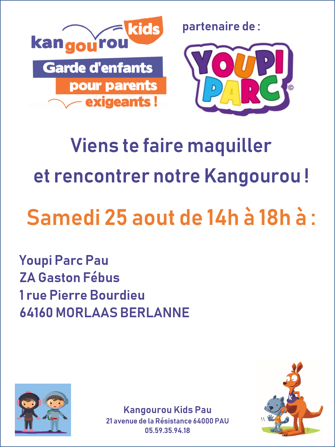 Kangourou Kids animera Youpi Parc le 25 aout !